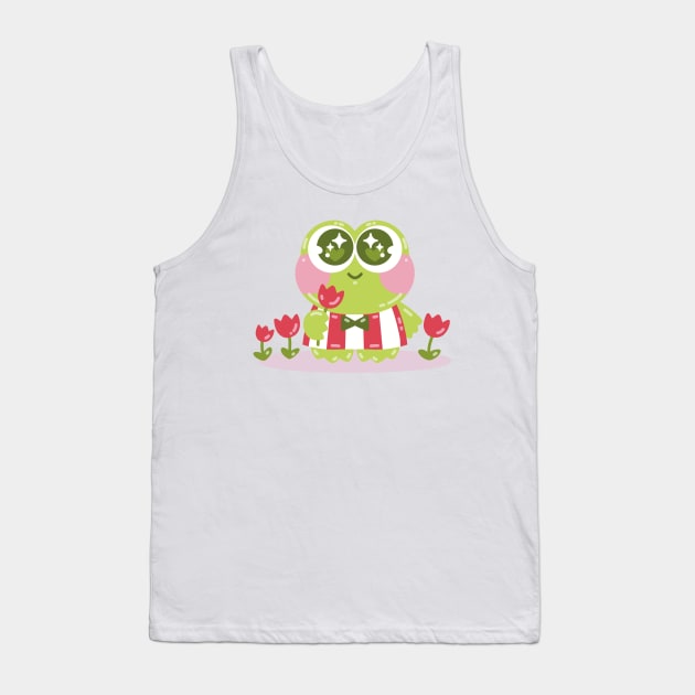 Kawaii Anime Frog Art Tank Top by Sweetums Art Shop